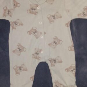 Bawełniany pajacyk niemowlęcy z motywem misiów